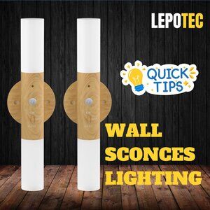 2  Set Lepotec Battery Operated Wall Light With Motion Sensor